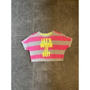 PS activate Shirt Size 5 Kids Neon Stripe Crop Top